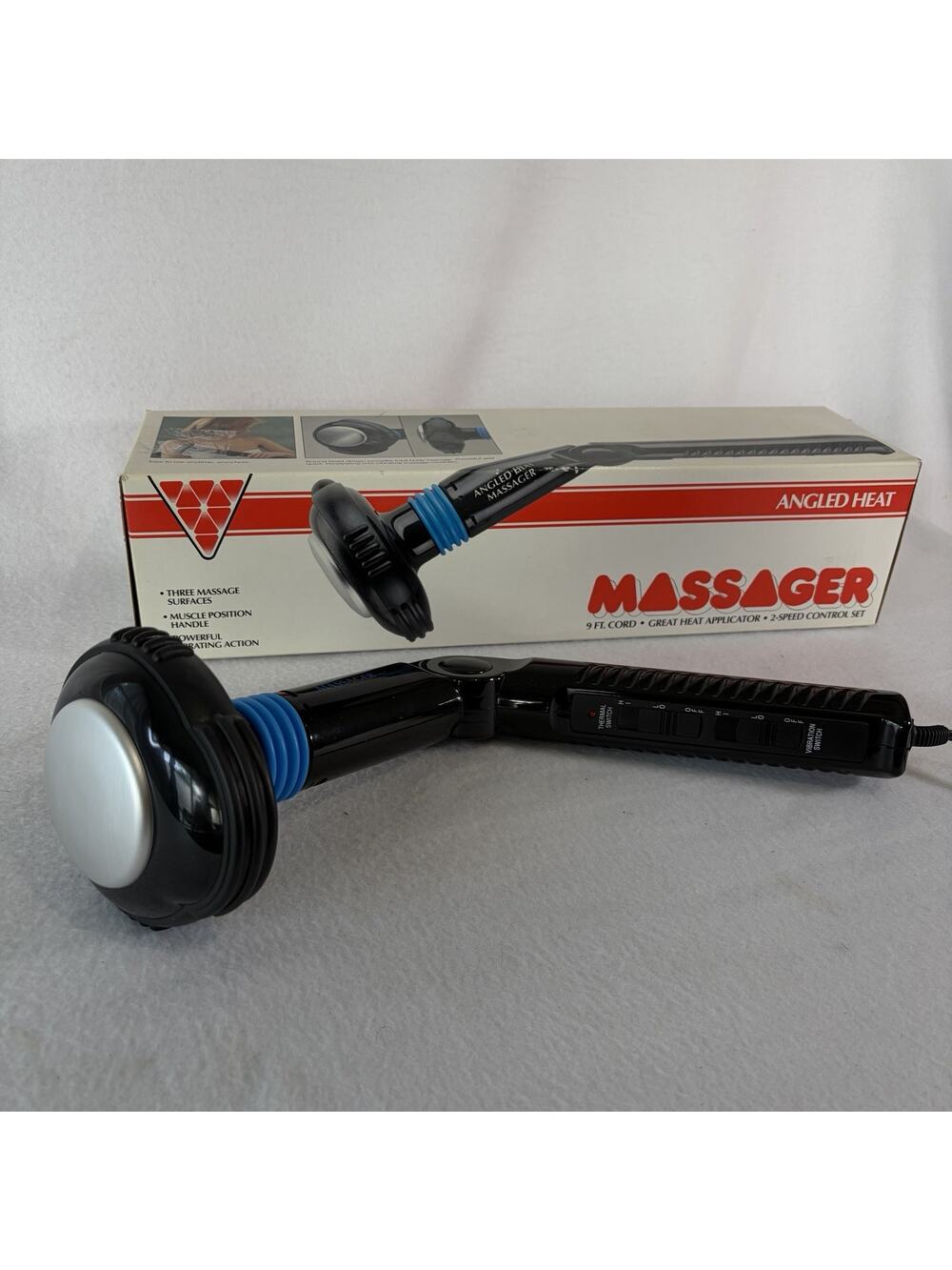 GNC General Nutrition 2 Speed Heat Wand Vibrating Massager Adjustable Angled